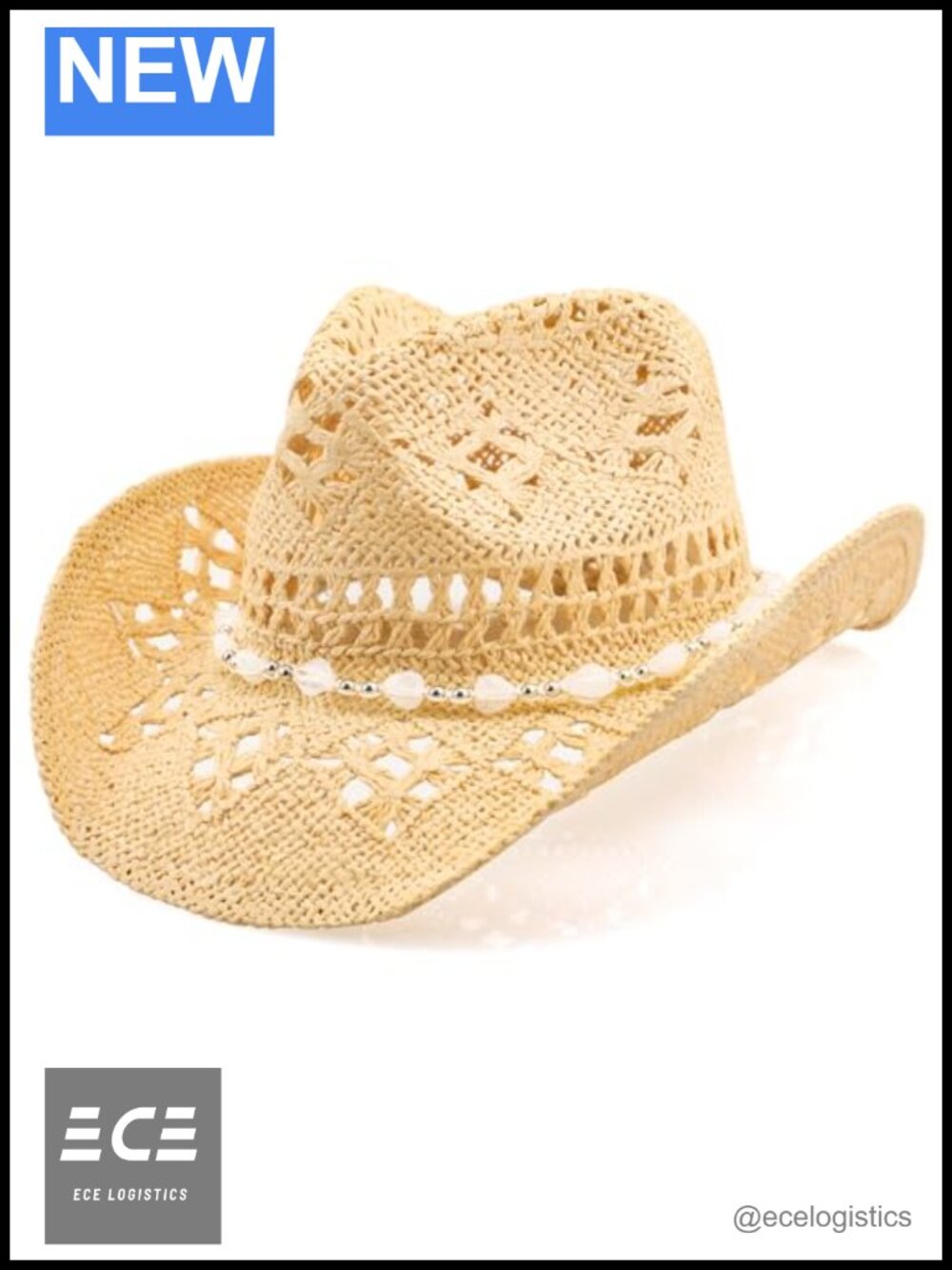 Straw Cowboy Hat Wide Shapeable Brim Western Outdoor